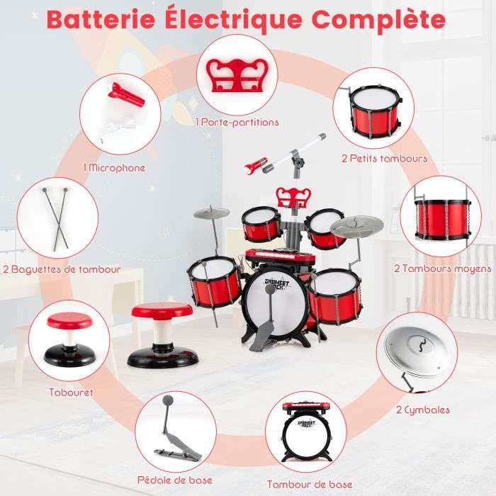Kit de Batterie pour Enfants, Batterie Enfant Instrument 5