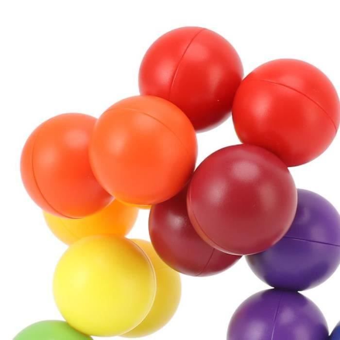 Boule Puzzle Arc-en-Ciel – 12 Trous, 11 Billes – Casse-tête Anti-stress Dès 6 Ans