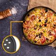 Plaque à pizza ronde de 32 cm en acier carbone avec trous pour pizza et tartes flambéesperforée et antiadhésive Polyvalente D [417]-2