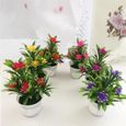 Décoration florale,Bonsaï plantes de bureau en pot fleurs artificielles décors décoration de maison ornement Table de - Type Red-2