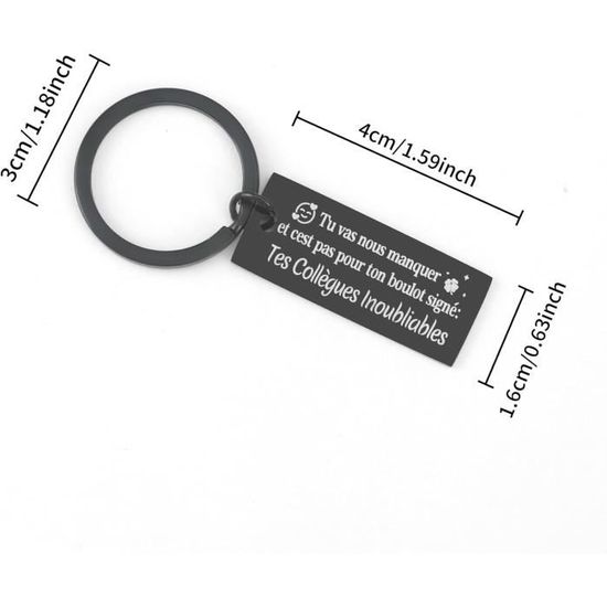 Porte-clés Personnalisé Pour Collègue - Cadeau Départ Ou Amitié - Gravure Spéciale - Idée Présent Chic - 4
