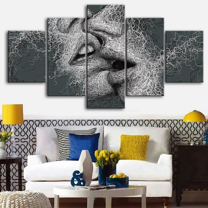 Toile encadrée Architecture abstraite / 100x140cm / Cadre Noir