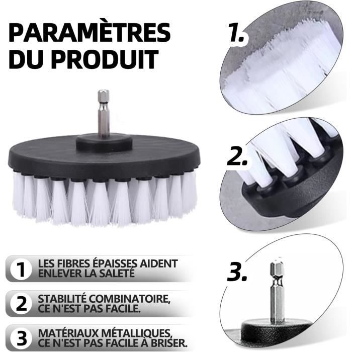 Brosse Nettoyage Rotative Perceuse 4 Pièces Nettoyage Voiture Brosse  Visseuse, Brosse Pour Perceuse Voiture Carrelage Tapis [u7] - Cdiscount  Bricolage