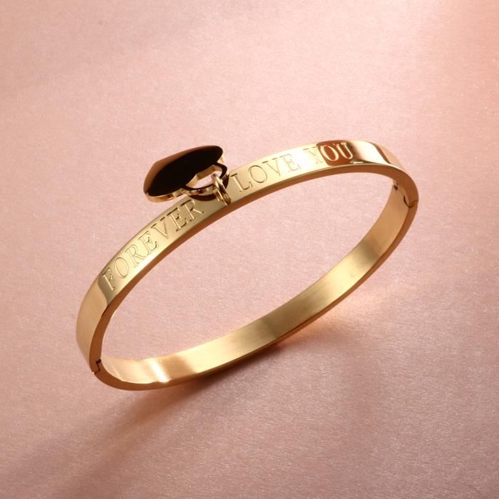 Bracelet Or Avec Médaille Cœur Gravé - Bijou Tendance Et Plein De Sens !