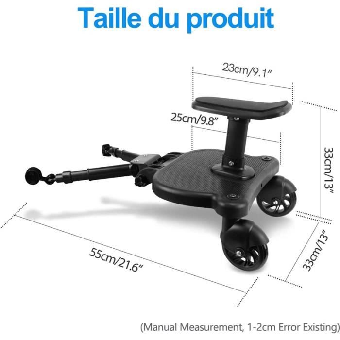 Planche de Poussette Universelle, Vihir Planches À Roulettes Poussette,  Buggy board avec Siège, Adaptée Aux Enfants De 2 À 6 Ans (25 kg), 2023  Nouveau Modèle : : Bébé et Puériculture