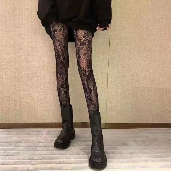 Bas résille noir et blanc pour femme - Lolita - collants fins ...