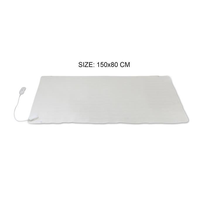 Surmatelas Chauffant, Chauffe Lit, Double, 160 x 140 cm, 2x60W, Blanc,  Commande manuelle, Polyester, Standards/Certifications: CB, CE