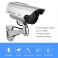 Caméra factice solaire haute simulation CCTV faux caméra clignotant Led lumière rouge batterie de sécurité à domicile surveillance-3