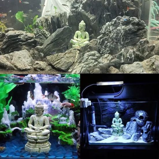 Décoration aquarium zen boudha en Résine - Animalerie