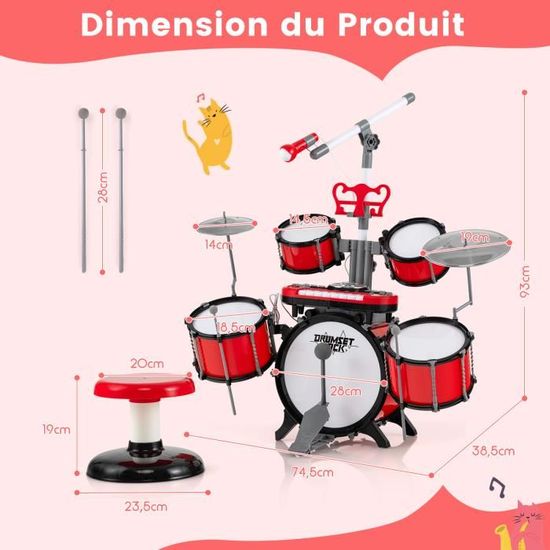 Instrument de Musique Enfant,Enfants Instrument de tambour Musical