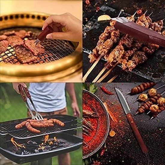 Grilljoy 20PCS Set Barbecue Acier Inoxydable - Ustensiles Complets Avec Mallette Aluminium
