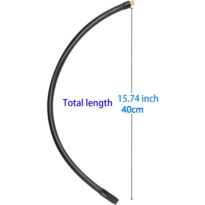 SciuU 50cm Tuyau De Rallonge Pompe à Air Portable, Compatible Avec Xiaomi MI Pump, Universel Tube De Rallonge En Caoutchouc Avec Adaptateur Schrader Pour Pneus De Vélo Voiture Moto Vélo