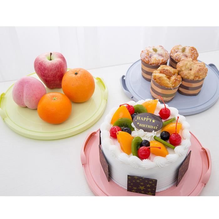 Porte-Gâteau Rond En Plastique Rose Avec Couvercle Et Poignée - Pour Gâteaux 6 à 8 Pouces