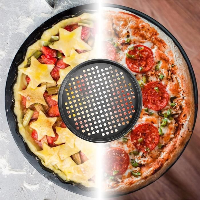 Plaque à pizza anti-adhésive perforée 32 cm 