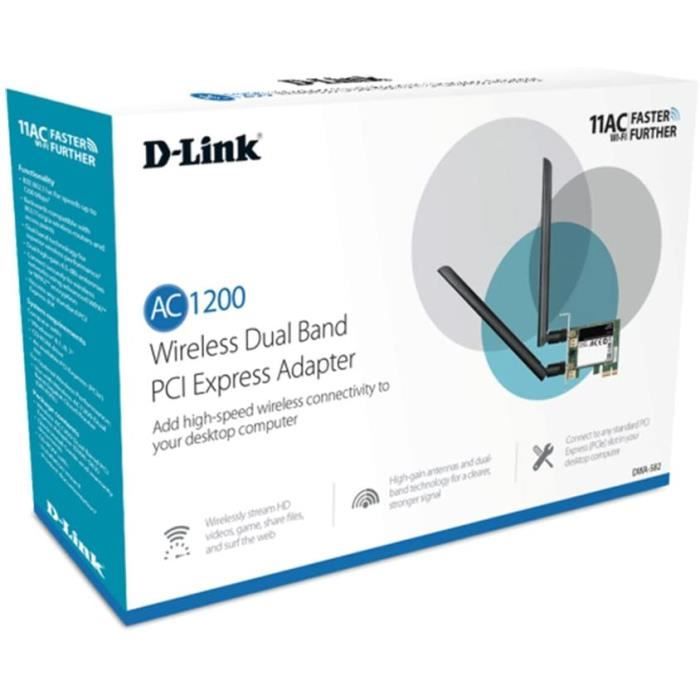 Carte Wifi D-LINK PCI Express bi-bande DWA582 AC1200