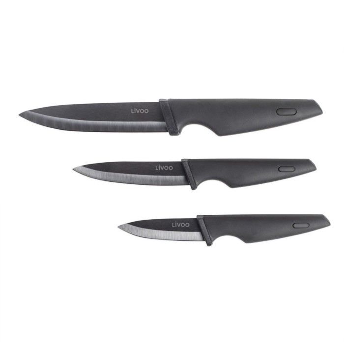 Set De 3 Couteaux Céramique De Cuisine - Lames 80mm Tranchantes - Éplucheur Légumes Et Fruits Sans Rayure