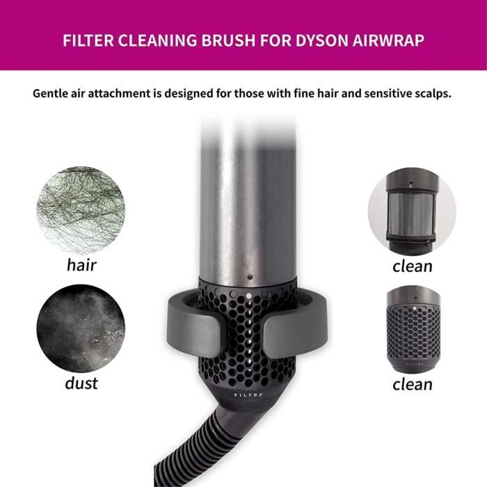 Dyson 969760-02 Brosse de nettoyage pour filtre Dyson HS01 Noir  Sèche-cheveux