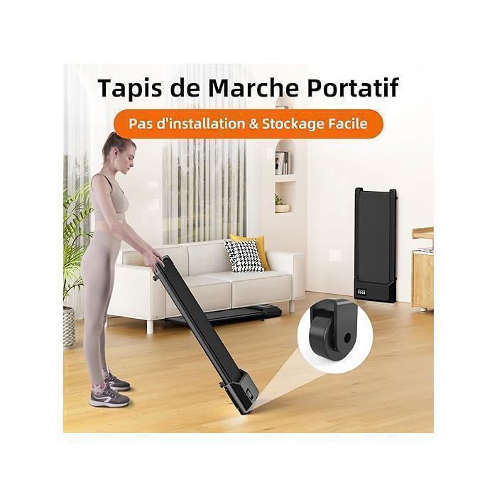 Superun Tapis De Course Pliable, Tapis De Course Inclinable Adapté Aux équipements De Haute Technologie,Max 158KG Avec Cours D'Entraînement Et Course Multi-Coureurs, APP Contrôle