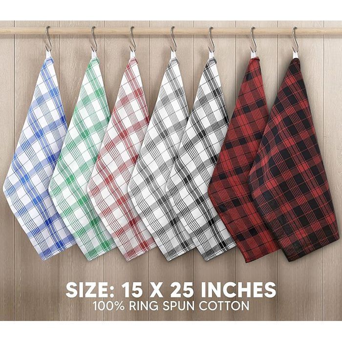 Avalon Kitchen Lot De 15 Torchons De Cuisine 100 % Coton