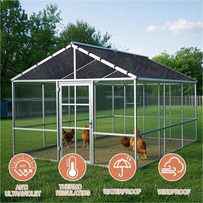 Jaxilyn Lot De 2 Housse De Poulailler Métal 3,5m X 2m Avec 44 Cordes Élastiques - Protection Extérieure