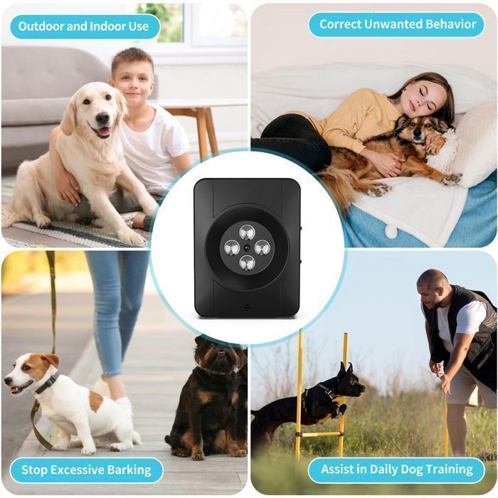 Répulseur Anti-aboiement à Ultrasons 2 En 1 2025 - Portée 8m, Lampe Torche LED, Recharge USB-C, Pour Chiens Et Chats - 9