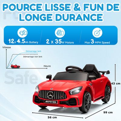 Voiture Électrique Enfant Lamas Toys Mercedes GTR 12V 4.5Ah - Lumières Sons MP3 Télécommande