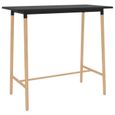 5971MOBILI® Table de bar, Table de bistrot Table haute de 2 à 4 personnes - style contemporain Noir 120x60x105 cm MDF et bois de hêt-0
