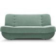Canapé en lit Convertible avec Coffre de Rangement 3 Places Relax clic clac Banquette BZ en Tissu Pafos Menthe-0