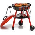 Jouet barbecue - PARADISO TOYS - 50 cm - 5 brûleurs - Briquettes en céramique - Sur chariot-0
