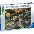 Puzzle Animaux - Ravensburger - Loups au printemps - 1500 pièces - Détente et relaxation-0