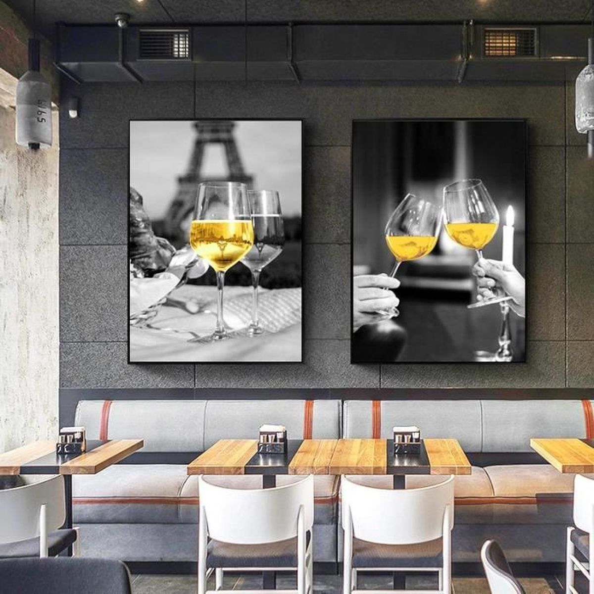 Tableau Toile Déco - Impression Bambou, Gouttes D'eau, Pierres Noires - 120 X 80 Cm - Sans Cadre