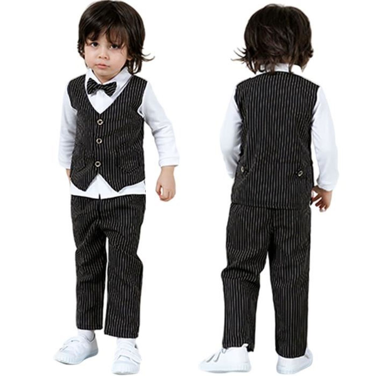Mintgreen Costume Bebe Garcon Mariage Vetements Tenue De Smoking Formel Gentelman Noir 2pcs Cdiscount Pret A Porter