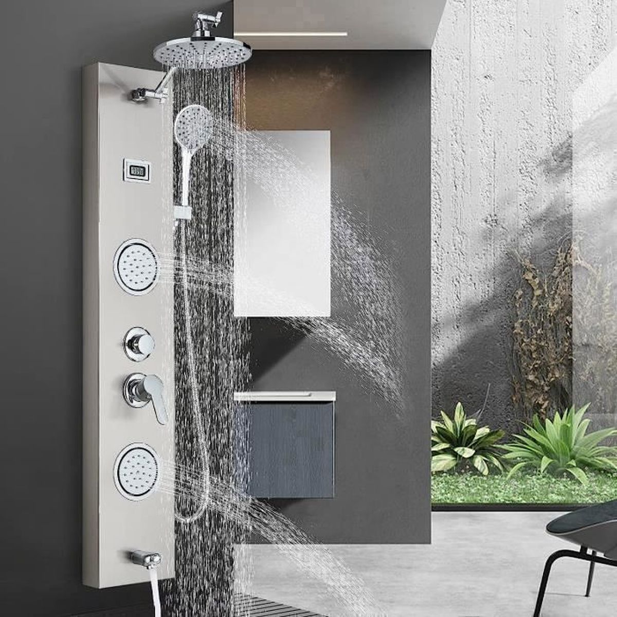 Suguword Colonne de Douche Hydromassante et Douchette 3 fonctions