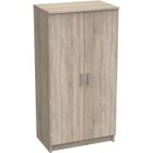 DMORA ARMOIRE À USAGES MULTIPLES CORONA - Armoire auxiliaire à 2 portes, Range-chaussures moderne, cm 55x36h108, Chêne