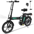 HITWAY Vélo électrique Pliable 16" - Batterie 36V 10,4Ah - Pédalage assisté - Autonomie 35-90KM - Pompe à vélo gratuite