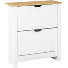HOMCOM - meuble à chaussures - Bois - 72x26x80cm - Blanc, Bois naturel