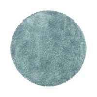 Tapis poil long pour salon moderne shaggy uni ultra doux effet fourrure Couleur: Bleu Taille: 200 cm Rond