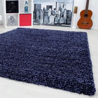 Life Shaggy Tapis Shaggy Tapis haute pile tapis de salon Nouveau 1500 [60x110 cm, bleu marine]