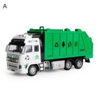 Voiture jouet pour enfants - Véhicule en alliage - Modèle de ingénierie - Camion sanitaire des ordures