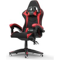 Fauteuil Gamer Chaise Gaming Ergonomique - avec appui-tête et oreiller lombaires - Inclinable 90 °-135 ° - Rouge