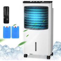 Climatiseur Mobile - RELAX4LIFE - 4 en 1 - Réservoir d'eau 8L - Refroidisseur d'Air 75W - 3 Mode et Vitesse - 2 Blocs Réfrigérants
