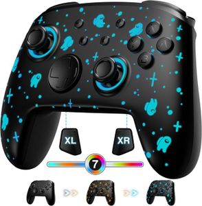 MANETTE - VOLANT Manette Switch,PALPOW Motif lumineux, FIREFLY Manette Switch Sans Fils Compatible avec Switch/OLED/Lite,Bluetooth Switch Controller