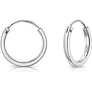 Dolly-Bijoux Femme Boucles d'oreilles Rhodié Créole 25-5 mm Argent Massif 925 