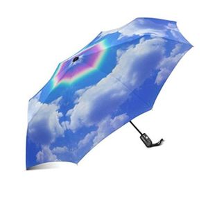 PLEMO Parapluie pliant de Voyage Automatique Ciel Ensoleill/é Bleu