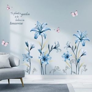 Stickers muraux fleurs - grand format - Autocollants muraux, adhésif floral  - stickers décoration - Stickers fleurs - Tulipe Blanche et Jaune
