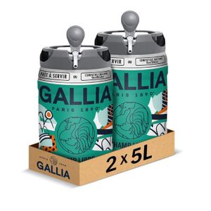 BIERE Pack de 2 fûts 5L Gallia Champ libre 5,8° - Bières pression à domicile