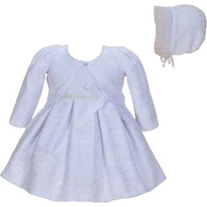 ROBE DE CÉRÉMONIE Cinda Bébé filles dentelle de baptême robe de soirée avec bonnet Rose 12-18 Mois