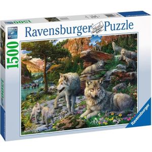 PUZZLE Puzzle Animaux - Ravensburger - Loups au printemps