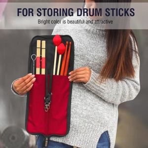 ACCROCHE-SAC Sac de bâton de tambour IRIN Drum Stick Storage Hanging Bag Sac à main portable avec poignée rouge,TG01038