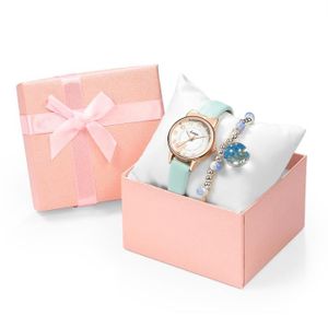 MONTRE Coffret montre fille avec bracelet fille 2022 Chat mignon etanche Cadeau pour enfants bleu clair